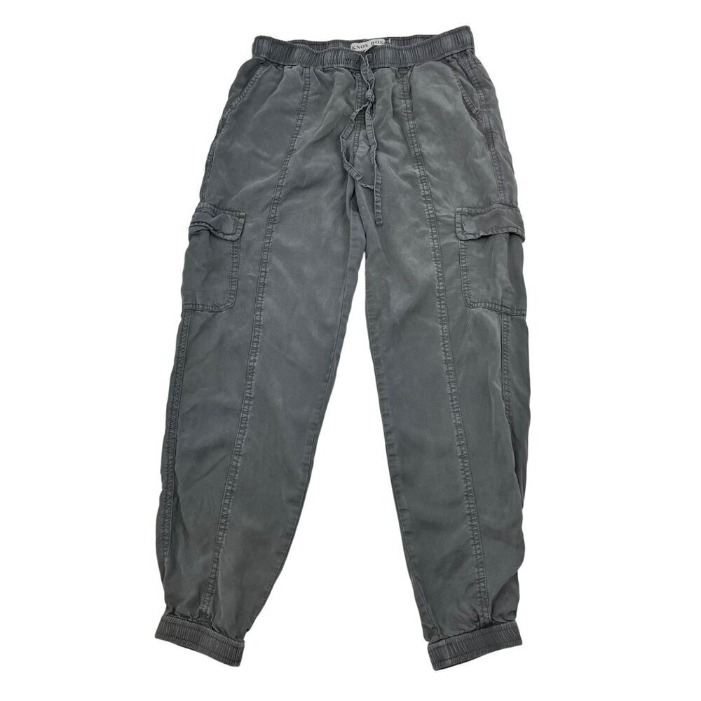 Knox Rose Womens Cargo Jogger Pants Drawstring Gray Size XS Lightweight